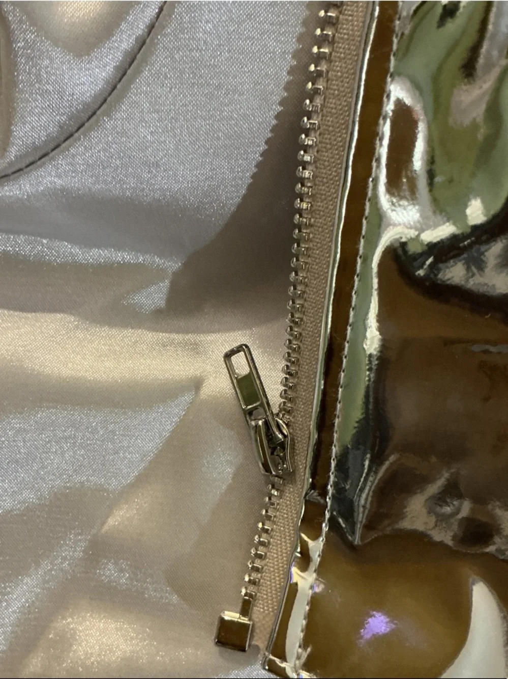FASHION NOVA Silver Metallic Bustier Crop Top - Holographic Silver - Picture 6 of 7